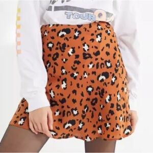 Urban Outfitters leopard animal print mini slip skirt